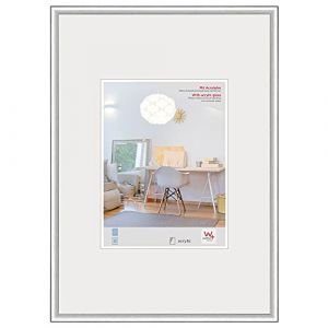 Walther design Cadre photo walther design argent 29,7 x 42 cm (DIN A3) avec verre d’art, cadre en plastique New Lifestyle KVX342S