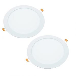 2x Downlight led 18W Redondo Embrace 4200K, Aluminium aro blanc mat, pour 200-205 mm Hollow - Jandei