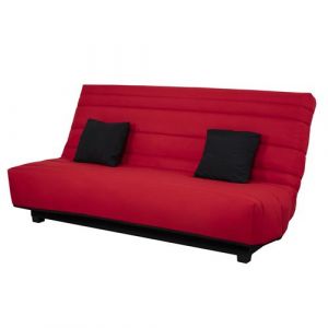 UB DESIGN Banquette Clic-Clac 130 ORLANDO pearl - matelas Dunlopillo - Rouge