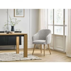 Bobochic Chaise SOPHIE tissu chiné et pieds scandinaves bois