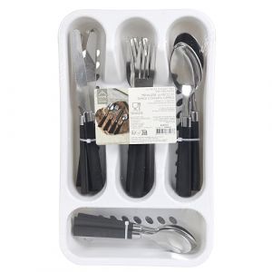 The home deco factory HOME DECO FACTORY, KA0522, Couverts 16 pièces en Acier Inoxydable Noir, Design Moderne et élégant, résistants à la Corrosion, faciles à Entretenir, Parfaits pour Toutes Les Occasions - Noir