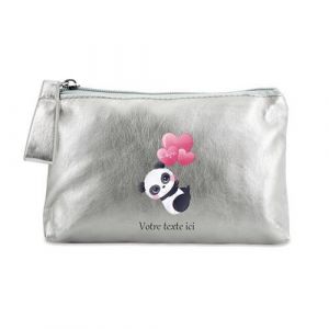 Image de Porte monnaie Taperso personnalisable argent motif panda et ballon