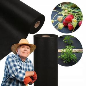 Géotextile Toile Anti-Mauvaises Herbes en Non tissé 150g/m2 CAOUTCHOUC NOIR 150g/m2 avec UV - 1,6m x 4m