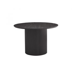Table à manger ronde vagos effet bois brun foncé, idéal pour une salle à manger conviviale - Noir