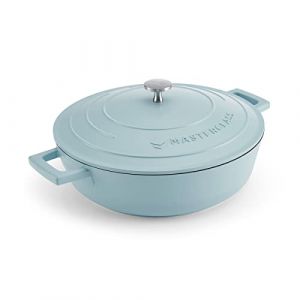 Master class MasterClass Cocotte peu profonde avec couvercle 4L / 28 cm fonte d'aluminium légère compatible induction et four Bleu ciel