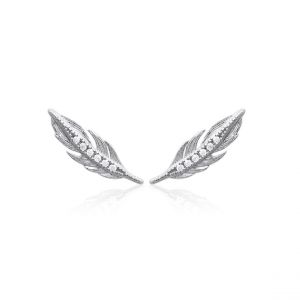 Boucles d'oreille femme argent rhodié blanc serti griffe - Z5YVWZ0