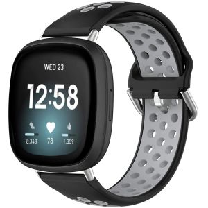 IMoshion Bracelet sportif en silicone Fitbit Versa 4 / 3 / Sense (2) - Noir/Gris