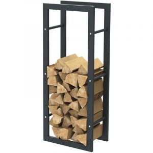 Image de BC-Elec HHWPF0005 Rangement à bois en acier noir 100*40*25CM, rack pour bois de chauffage, range-bûches - Noir