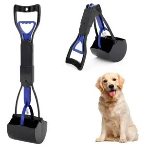 Pelle Ramasse-Crottes Pliable Pour Chien Et Chat Pet Long Manche Pooper Scooper - Noir & Pourpre (Bleu)