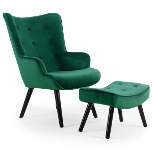 Image de Fauteuil & Pouf Scandinave "Nomi" 100cm Vert Prix