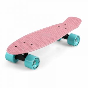 Deuba Skateboard 22' Rose-Mint Mini Planche &agrave; roulettes Max. 100 kg Roues ABEC 7 Style r&eacute;tro Vintage Plateau antid&eacute;rapant