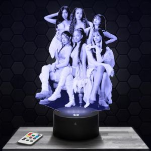 Lampe 3D - Katseye - Accessoire Merch Cadeau Katseye - Veilleuse Led Tactile avec socle au choix et télécommande