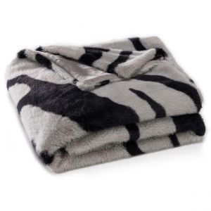 Jet&eacute; de lit polyester ZEBRU - noir