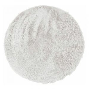 Image de Thedecofactory NEO YOGA - Tapis à poils longs extra-doux blanc diam.70 - Blanc