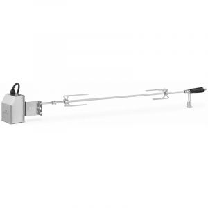 Broche tournebroche électrique rôtissoires pour barbecue 140 cm, longueur de travail: 105 cm, 2 tr/min,broche 9 mm, acier inoxydable