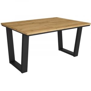 Skraut Home - Table à manger, Meuble Salle à Manger, 140x90x74cm, Pour 6 personnes, Meubles de Salon, Style industriel, Chêne
