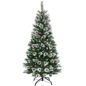 Coast 180 cm sapin de No&euml;l artificiel avec flocons de neige, baies rouges et pommes de pin vertes