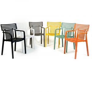 Chaise de jardin Sitwell design, r&eacute;sistante aux intemp&eacute;ries, Orange