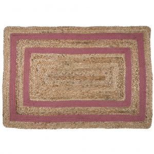 Homemaison Tapis grenache jute coton 60x90cm