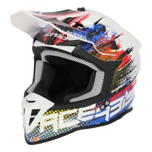 Acerbis Casque cross Linear 22.06 blanc/bleu/rouge- S
