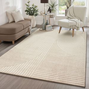 The Carpet - Everest tapis salon chambre court poil doux beige, 160 x 230 cm