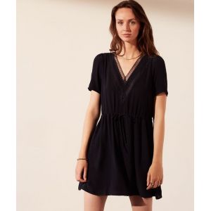 Image de ETAM Robe À Nouer Détails En Dentelle - Mirella - 40 - Bleu - Femme