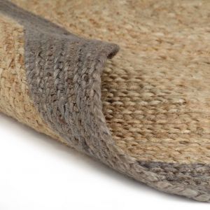 VidaXL Tapis fait à la main Jute avec bord gris 180 cm
