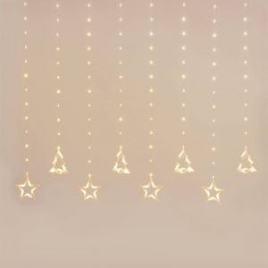 Lotti Guirlande lumineuse LED avec étoiles et arbres, pour une utilisation intérieure et extérieure, longueur éclairée de 4,75 mètres, avec fonction minuterie