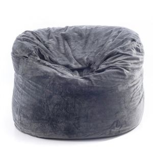 Image de Livedeco - Pouf Fauteuil Rond xl Int&eacute;rieur En Tissu Polaire Gris, D&eacute;houssable, Pour Salon, chambre - TiTAN