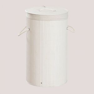 Panier à linge en bambou Irma SKLUM Blanc