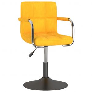 Image de VidaXL Tabouret de bar Velours Jaune moutarde