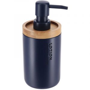 Tendance Distributeur &agrave; Savon ou lotion en r&eacute;sine Bleu Marine et Bambou 280 ml