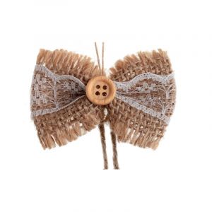 6 Mini nuds en jute et dentelle 5 cm Taille Unique