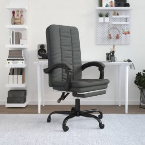 VidaXL Fauteuil inclinable de bureau Gris fonc&eacute; Tissu Dark grey
