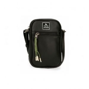 Pepe Jeans Bea Sac &agrave; Bandouli&egrave;re Mobile Holder Noir 11x17.5x2.5 cm Cuir Synth&eacute;tique