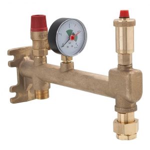 Zilmet Groupe de raccord de cuve pour chauffage type SV - 3 bar avec soupape de sécurité DN15 1/2"