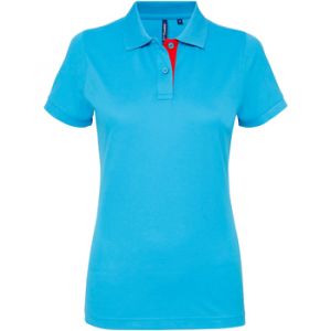 Asquith & Fox - Polo en contraste - Femme (2XL) (Turquoise/Rouge) - UTRW5353