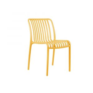 Present time Chaise de salle á manger polypropylène jaune vif 58x42x79cm