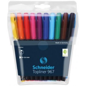 Schneider Electric 196790 - Pochette de 10 stylos-feutres Topliner 967, tracé 0,4, encres assorties