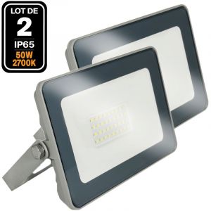 Europalamp 2 Projecteurs LED 50W Proline BlancChaud 3000K Haute Luminosité - Blanc chaud 3000K