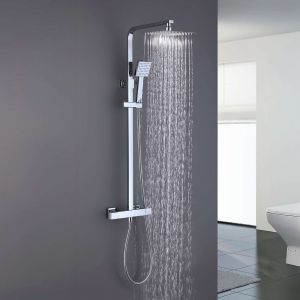 Colonne de douche thermostatique avec barre extensible chromé Inox S304 série PARADISE