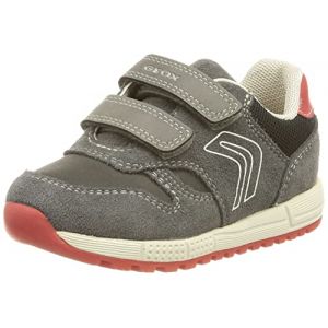 Geox B ALBEN Boy D, Basket B&eacute;b&eacute; gar&ccedil;on, DK Grey/Red, 23 EU