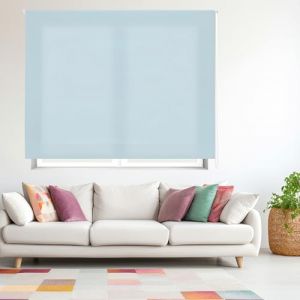 Blindecor Ara | Store enrouleur translucide uni - Bleu ciel, 140 x 175 cm (largeur x hauteur) | Taille du tissu 137 x 170 cm | Stores pour fenêtres