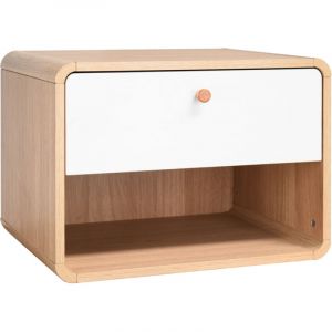 Cassie Table de chevet avec 1 tiroir en effet chêne blanc