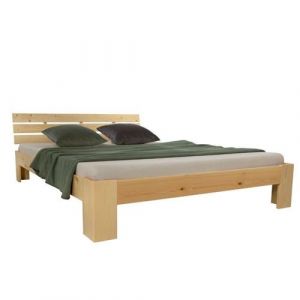 Lit double en bois futon 160x200 bois naturel