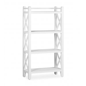 Décoration d'Autrefois Bibliothèque Bois Blanc 80x35x150cm