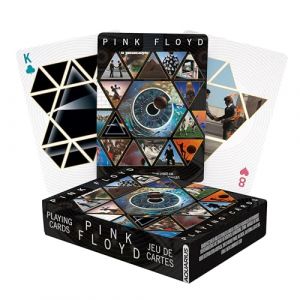 Aquarius Jeu de Cartes Pink Floyd - Deck Th&eacute;matique pour Vos Jeux de Cartes Pr&eacute;f&eacute;r&eacute;s - Marchandise Officielle et Objets de Collection - Taille Poker avec Finition Lin
