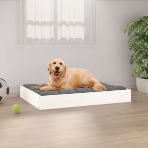 VidaXL Lit pour chien Blanc 71,5x54x9 cm Bois de pin solide