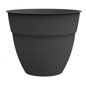 Eda Plastiques Pot de Fleur Osaka &Oslash; 20 cm - Volume 2,6 L - &Oslash; 19,3 x H.16 cm - Gris Anthracite