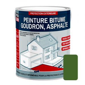 Peinture bitume, r&eacute;sine sol enrob&eacute; bitumeux, asphalte, goudron, macadam PROCOM 2.5 litres Vert fonc&eacute; (RAL 130 40 30)